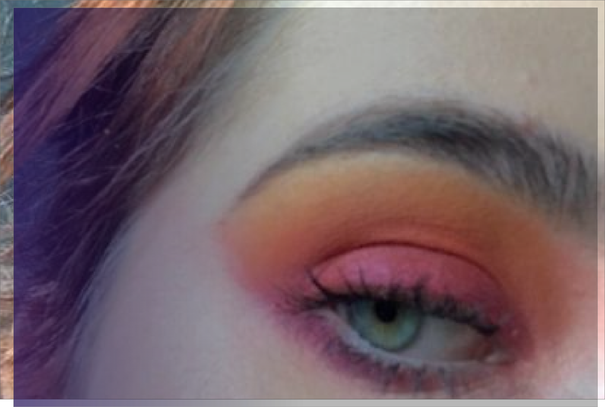 Leah with colourful eyeshadow by Mad Pixie York