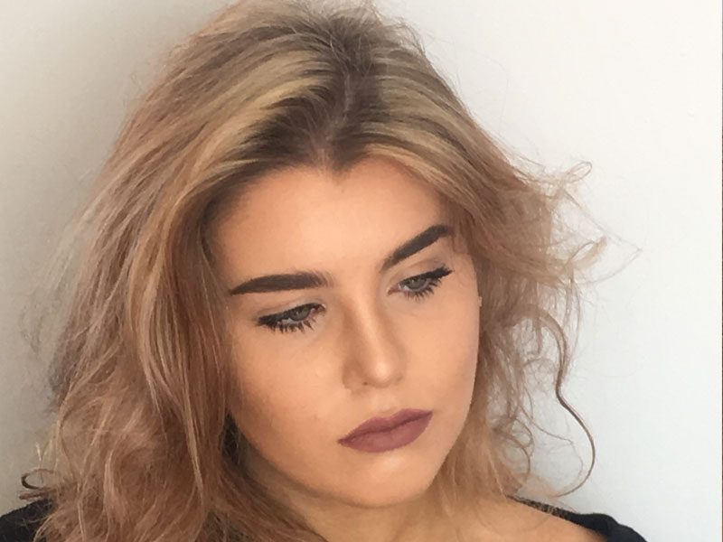 Dark makeup red lipstick look York